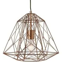 Albion Geometric Cage Pendant Light - Copper