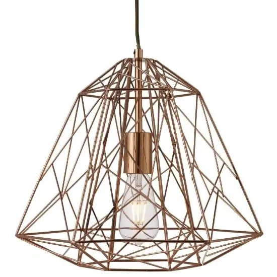 Albion Geometric Cage Pendant Light - Copper
