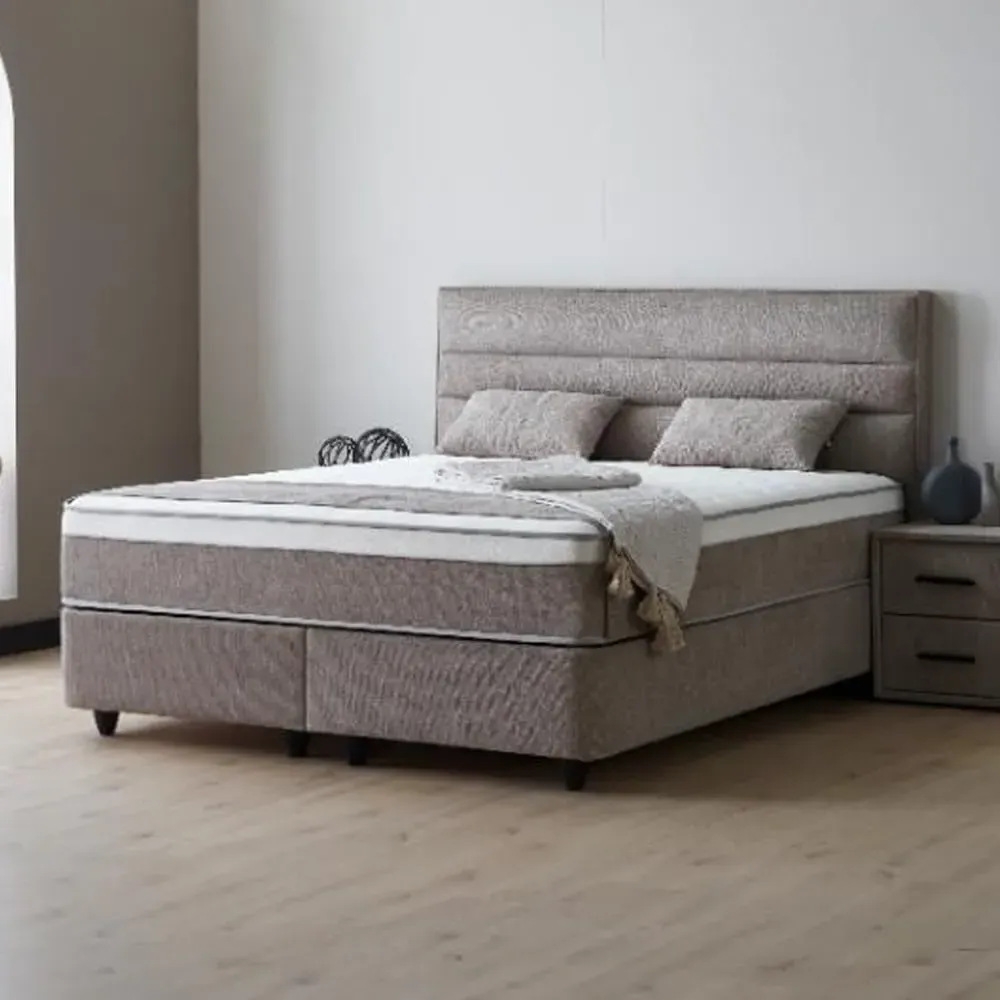Albion Super King Ottoman Bed with Storage - Oatmeal, Fabric