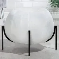 Albion Velvet Stool with Metal Frame - White