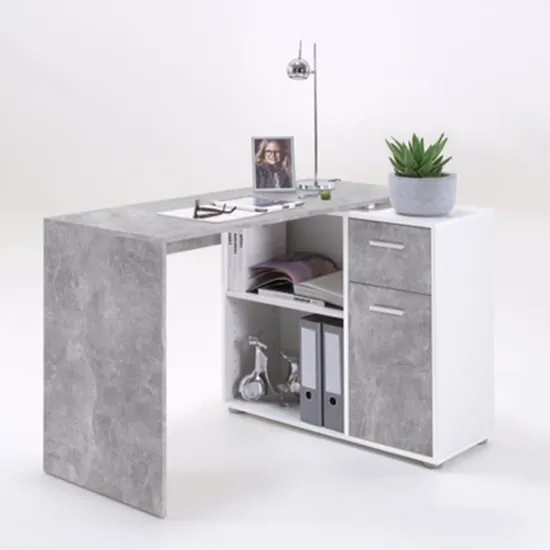 Albrecht Computer Desk - Concrete, White image