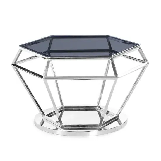 Albury Coffee Table - Smoke, Tempered Glass