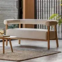 Alcoa 2-Seater Sofa with Cushion - Cream, Fabric