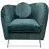 Alcoa Armchair with Wooden Legs - Green, Velvet