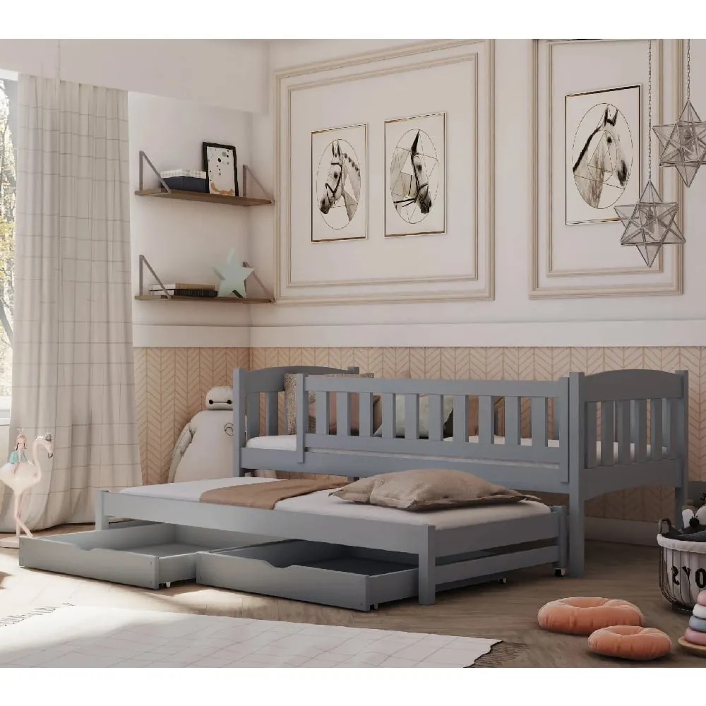 Alcoa Day Bed with Trundle - Grey, Wood