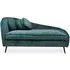 Alcoa Lounge Chaise with Wooden Legs - Green, Velvet