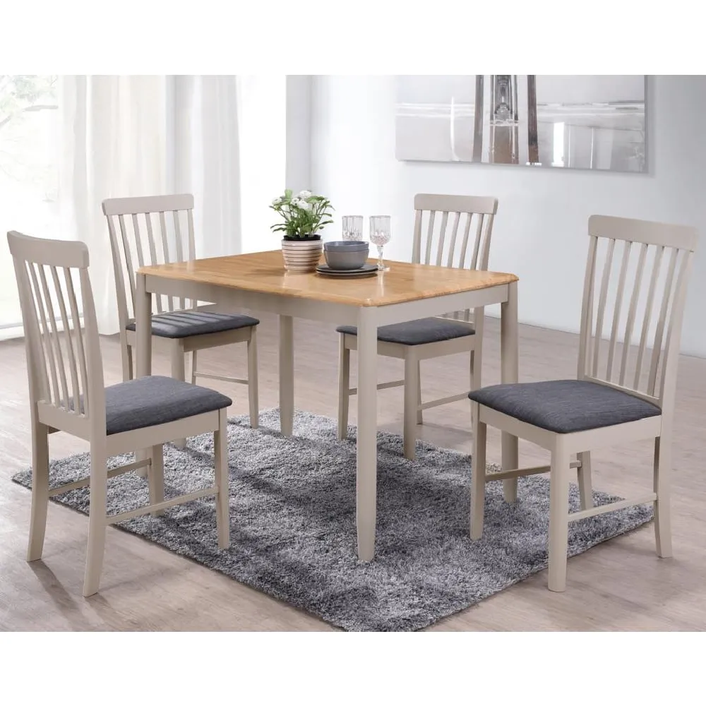 Alcor Dining Table with 4 Chairs - Grey, Oak