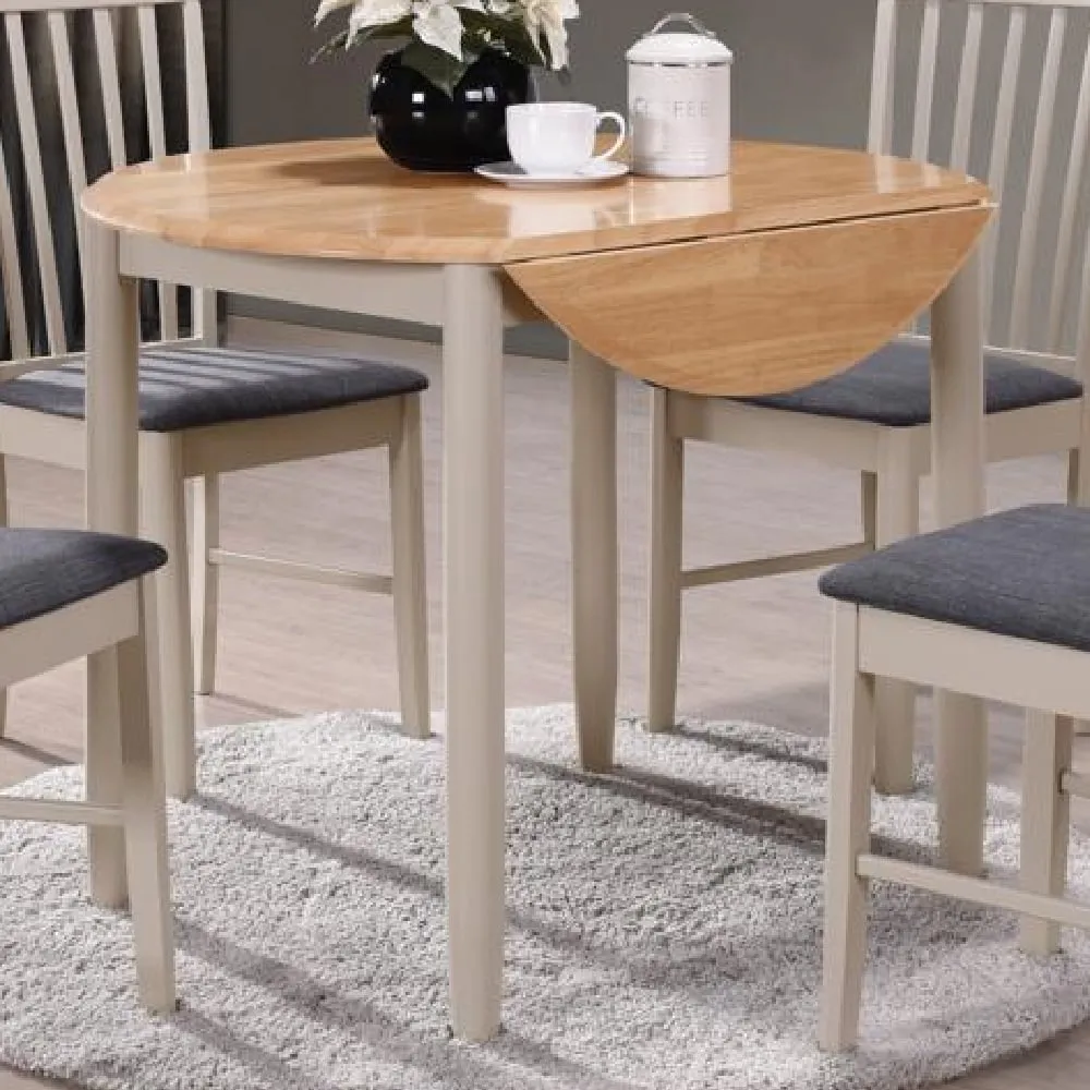 Alcor Round Drop Leaf Dining Table - Grey, Oak
