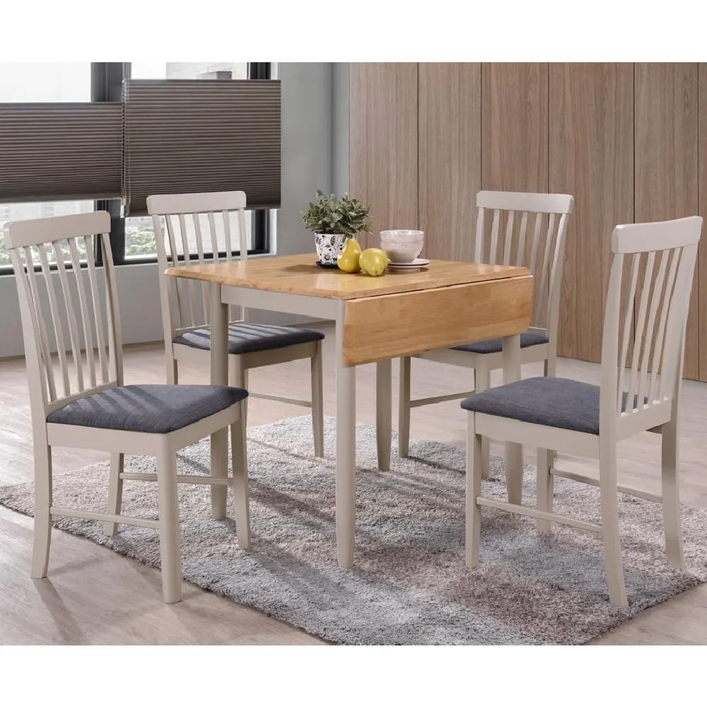 Alcor Square Dining Table with 4 Chairs - Grey, Oak