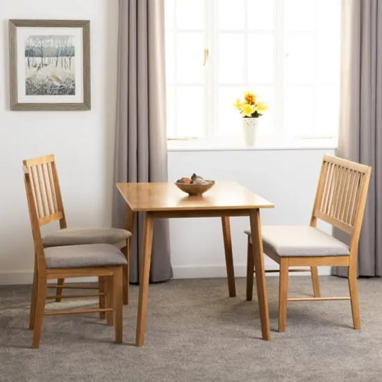 Alcudia Dining Table with 2 Chairs & Bench - Oak