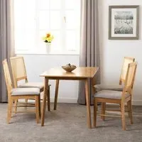 Alcudia Dining Table with 4 Ellis Chairs - Oak