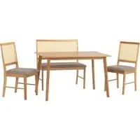 Alcudia Dining Table with Bench & 2 Chairs - Oak