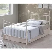 Alderley Double Bed Frame - Ivory, Metal