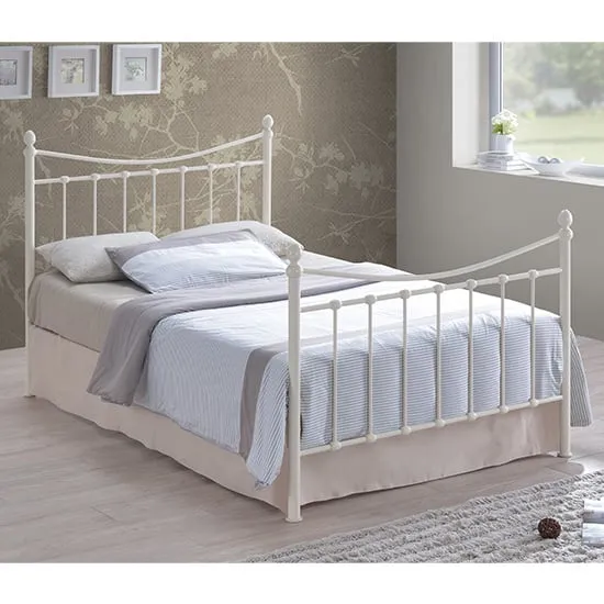 Alderley Double Bed Frame - Ivory, Metal