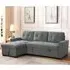 Aldersyde L-Shaped Corner Sofa Bed with Storage - Grey, Fabric