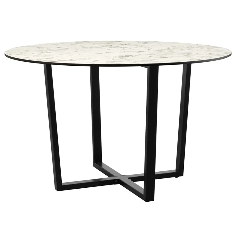 Aldgate Large Square Dining Table - White Marble, Laminate