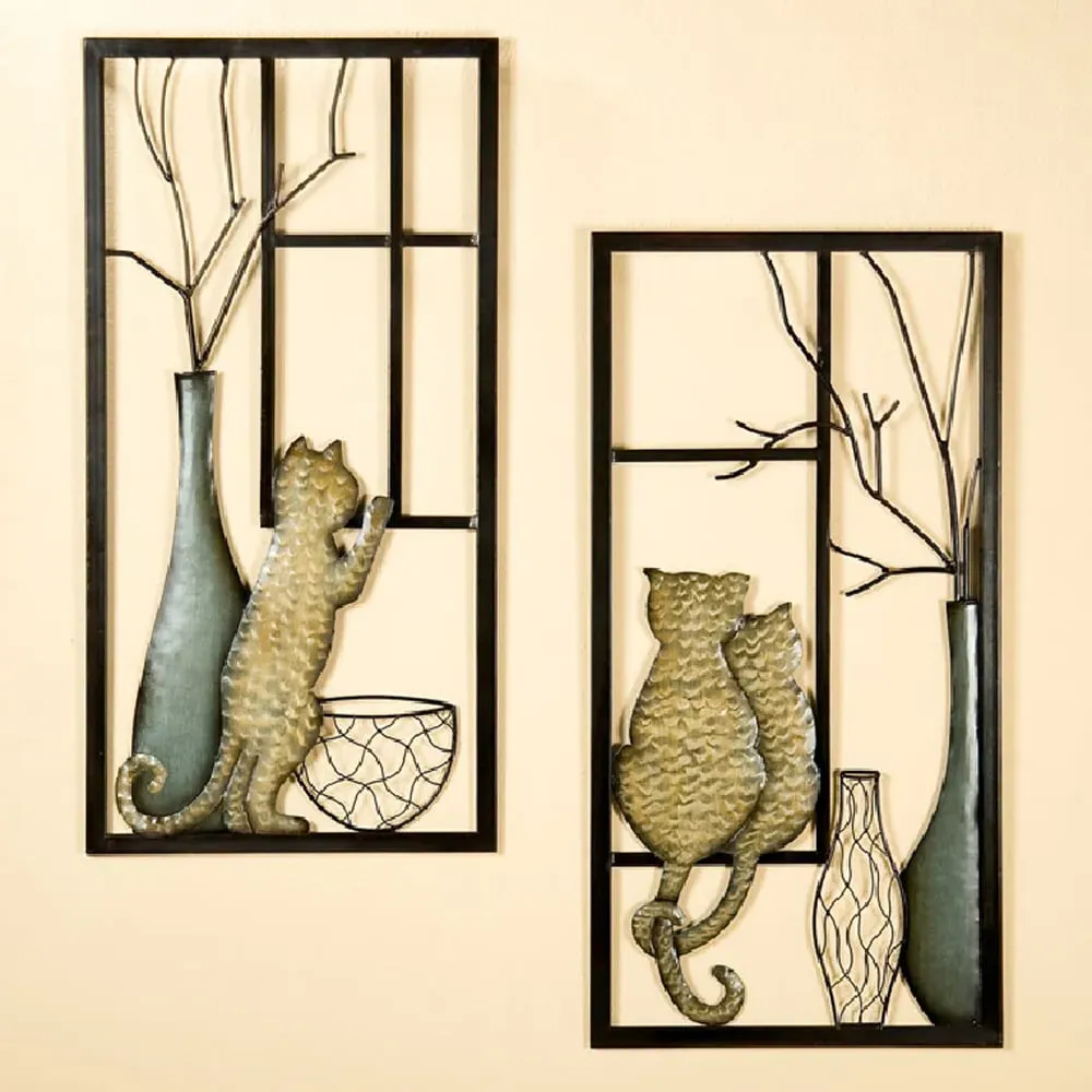 Aldgate Set of 2 Pawlette Wall Art - Brown, Metal product