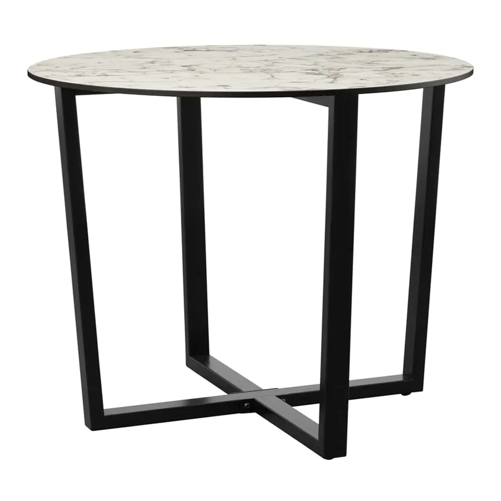 Aldgate Small Square Dining Table - White Marble, Laminate