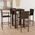Aldis Square Bar Table with 4 Stools - Brown, Poly Rattan