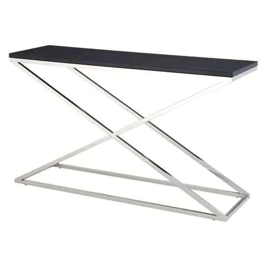 Alena Console Table - Black, Leather Effect