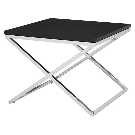 Alena End Table - Black, Leather Effect image