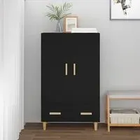 Aleta 2-Door Highboard with Drawer - Black
