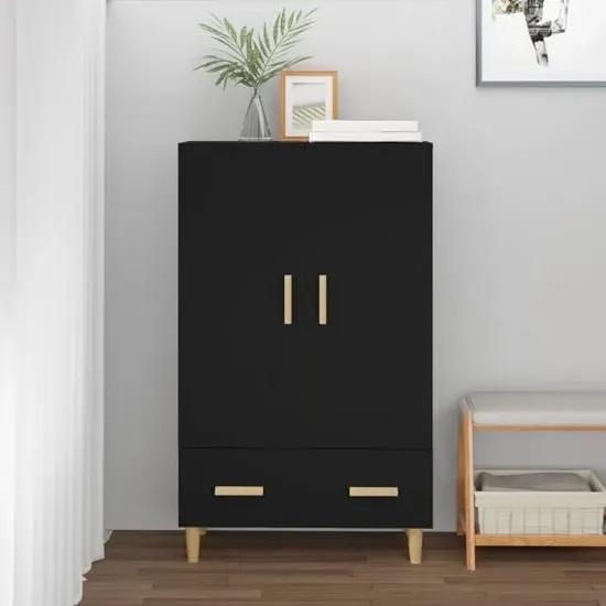 Aleta 2-Door Highboard with Drawer - Black