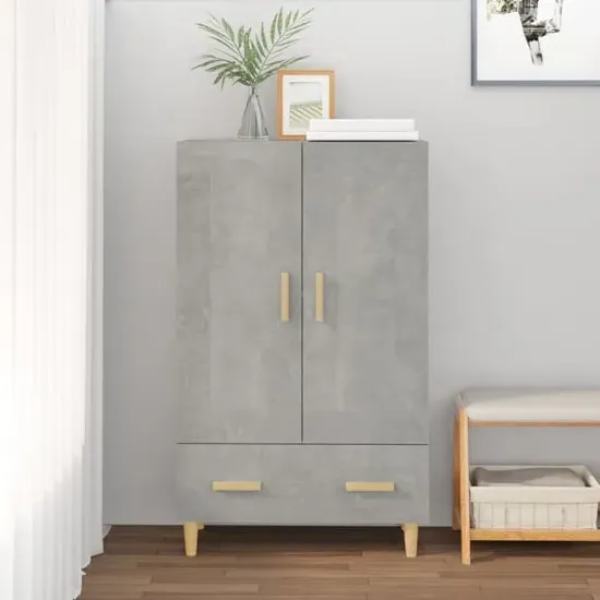 Aleta 2-Door Highboard with Drawer - Concrete Effect image
