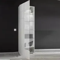 Aleta High Gloss Display Cabinet with LED - White