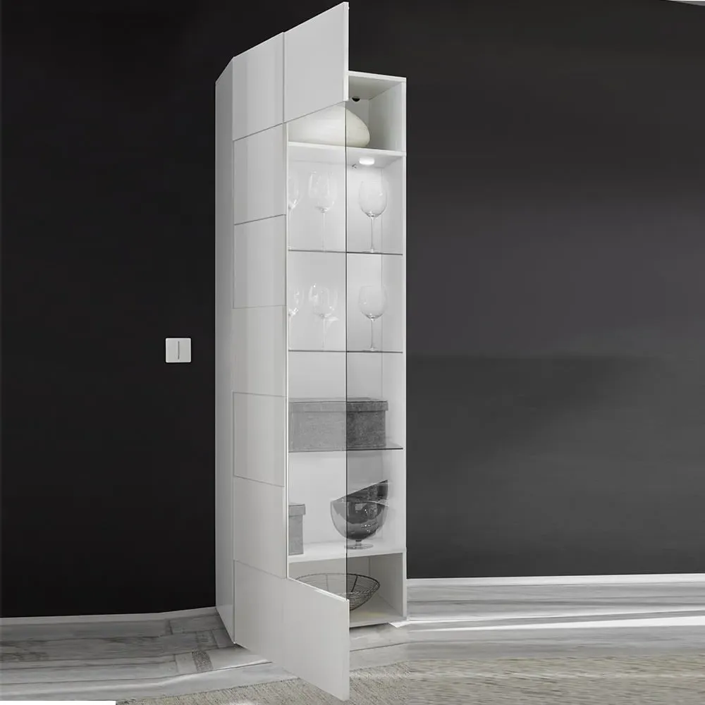 Aleta High Gloss Display Cabinet with LED - White image
