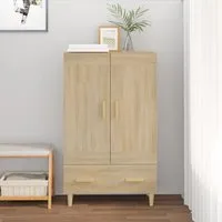 Aleta Highboard with 2 Doors 1 Drawer - Sonoma Oak, Engineered Wood alternate view