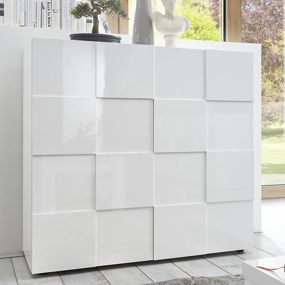 Aleta Highboard with 2 Doors - White