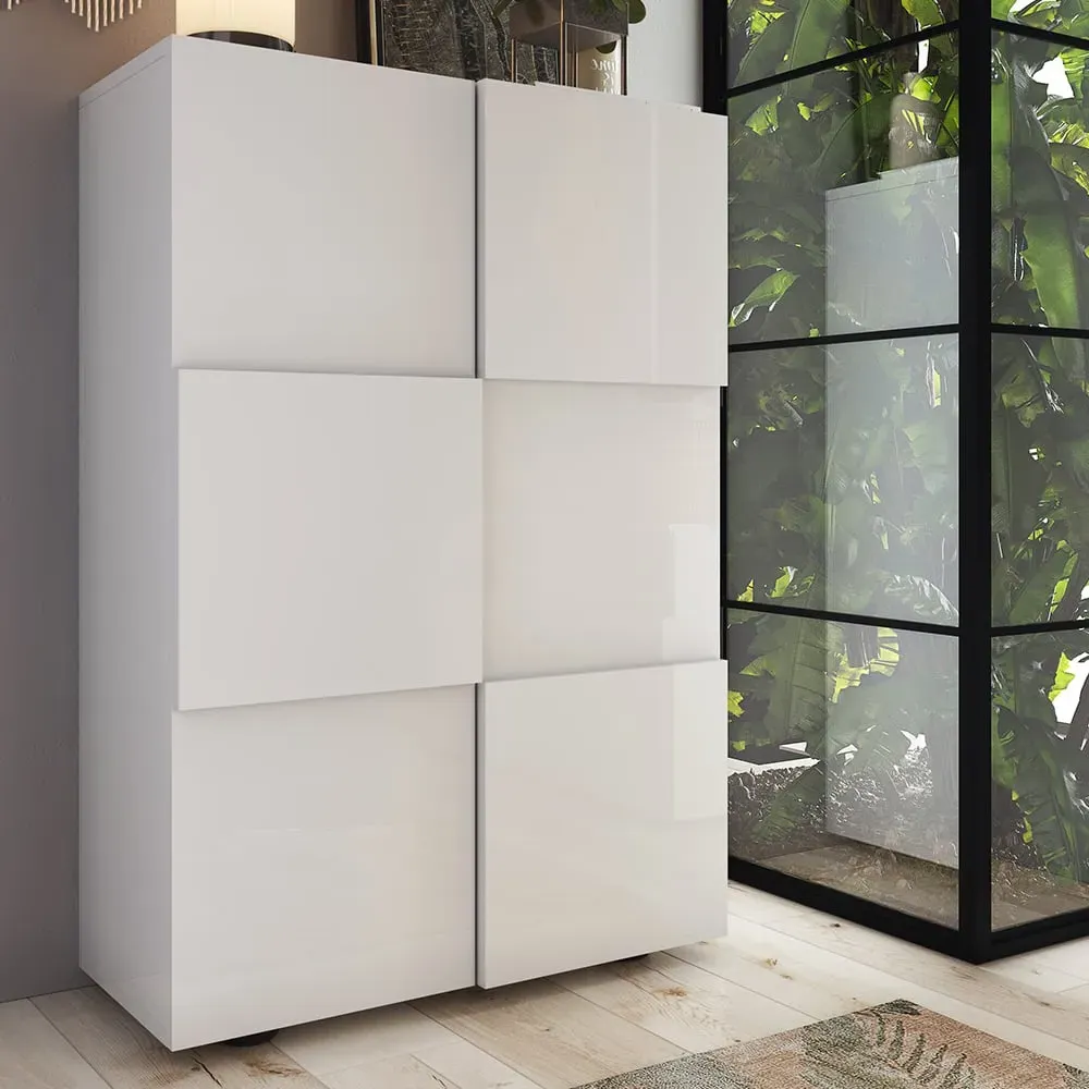 Aleta Shoe Storage Cabinet with 2 Doors - White image