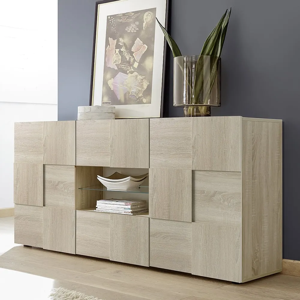 Aleta Sideboard with 2 Doors 2 Drawers - Sonoma Oak
