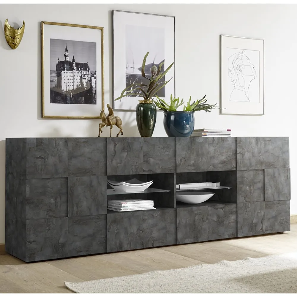 Aleta Sideboard with 2 Doors 4 Drawers - Oxide