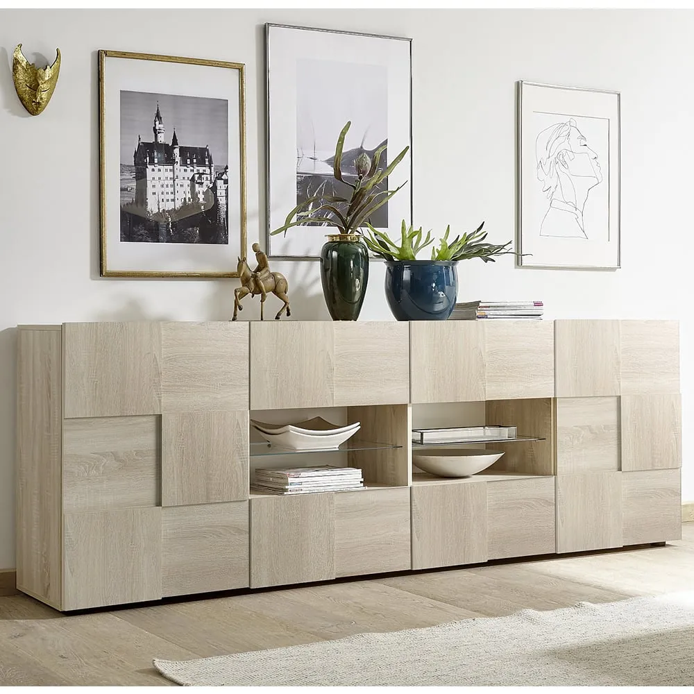 Aleta Sideboard with 2 Doors 4 Drawers - Sonoma Oak