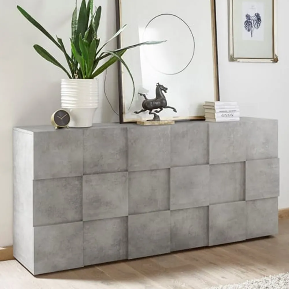 Aleta Sideboard with 3 Doors - Concrete image