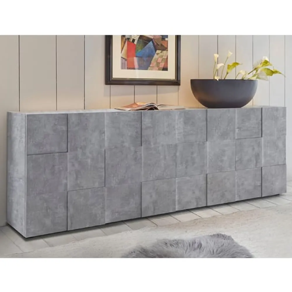 Aleta Sideboard with 4 Doors - Concrete
