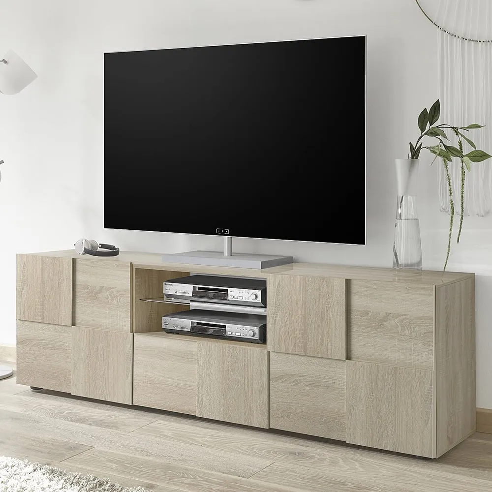 Aleta TV Stand with 2 Doors 1 Drawer - Sonoma Oak