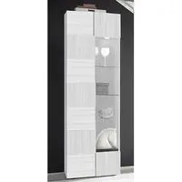 Aleta Wooden Display Cabinet with 1 Door - Eucalyptus Oak