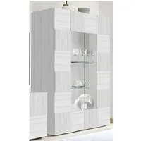 Aleta Wooden Display Cabinet with 2 Doors - Eucalyptus Oak