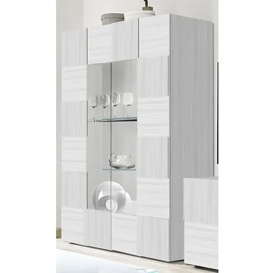 Aleta Wooden Display Cabinet with 2 Doors - Eucalyptus Oak