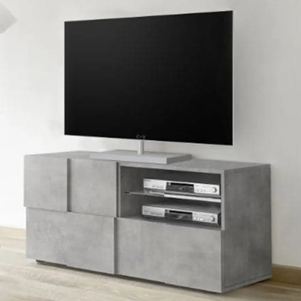 Aleta Wooden TV Stand with 1 Door 1 Drawer - Concrete image