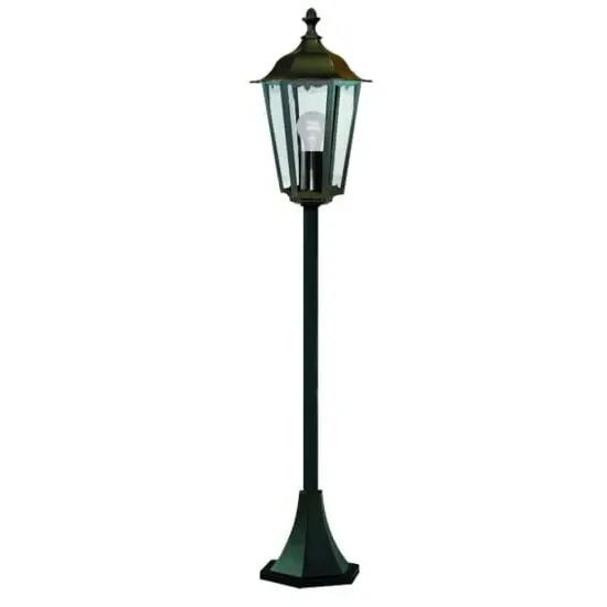 Alex 1 Light Outdoor Post Lamp - Black, Clear Glass