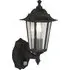 Alex Clear Glass Outdoor Wall Light - Black, Metal