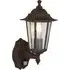 Alex Clear Glass Outdoor Wall Light - Rust Brown, Metal