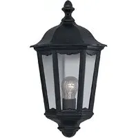 Alex Glass Shade Outdoor Wall Light - Black