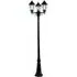 Alex IP44 3 Light Outdoor Post Lamp - Black, Clear Glass