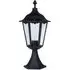 Alex Outdoor Post Lamp - Black, Clear Glass