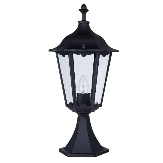 Alex Outdoor Post Lamp - Black, Clear Glass image